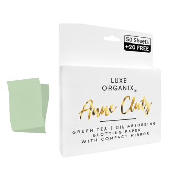 Luxe Organix Anne Clutz Green Tea Oil Absorbing Blotting Paper with Compact Mirror 50 sheets | Filipino Beauty Products NZ, Shop Filipino Beauty Brands NZ, Filipino Skin Care Shop Nz