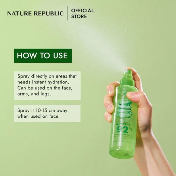 Steps-Nature Republic Aloe Vera 92% Soothing Gel Mist | Korean Beauty Products NZ